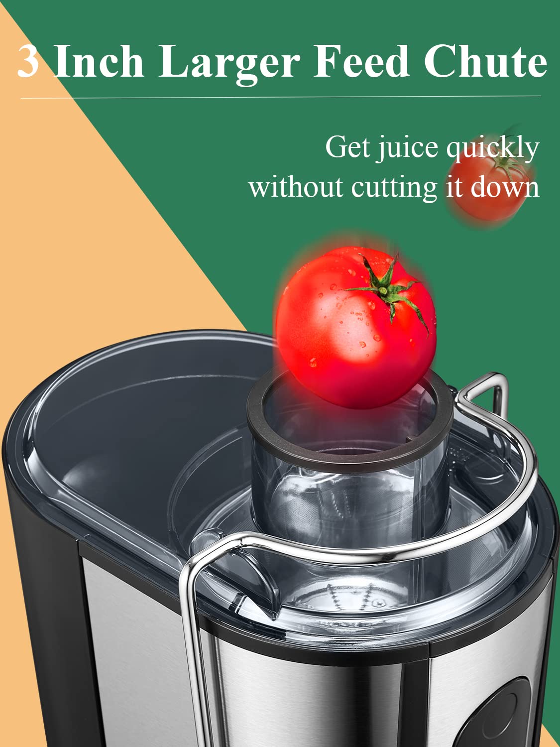 Juilist 600W Centrifugal Juicer | 3-Inch Wide Mouth Fruit Extractor