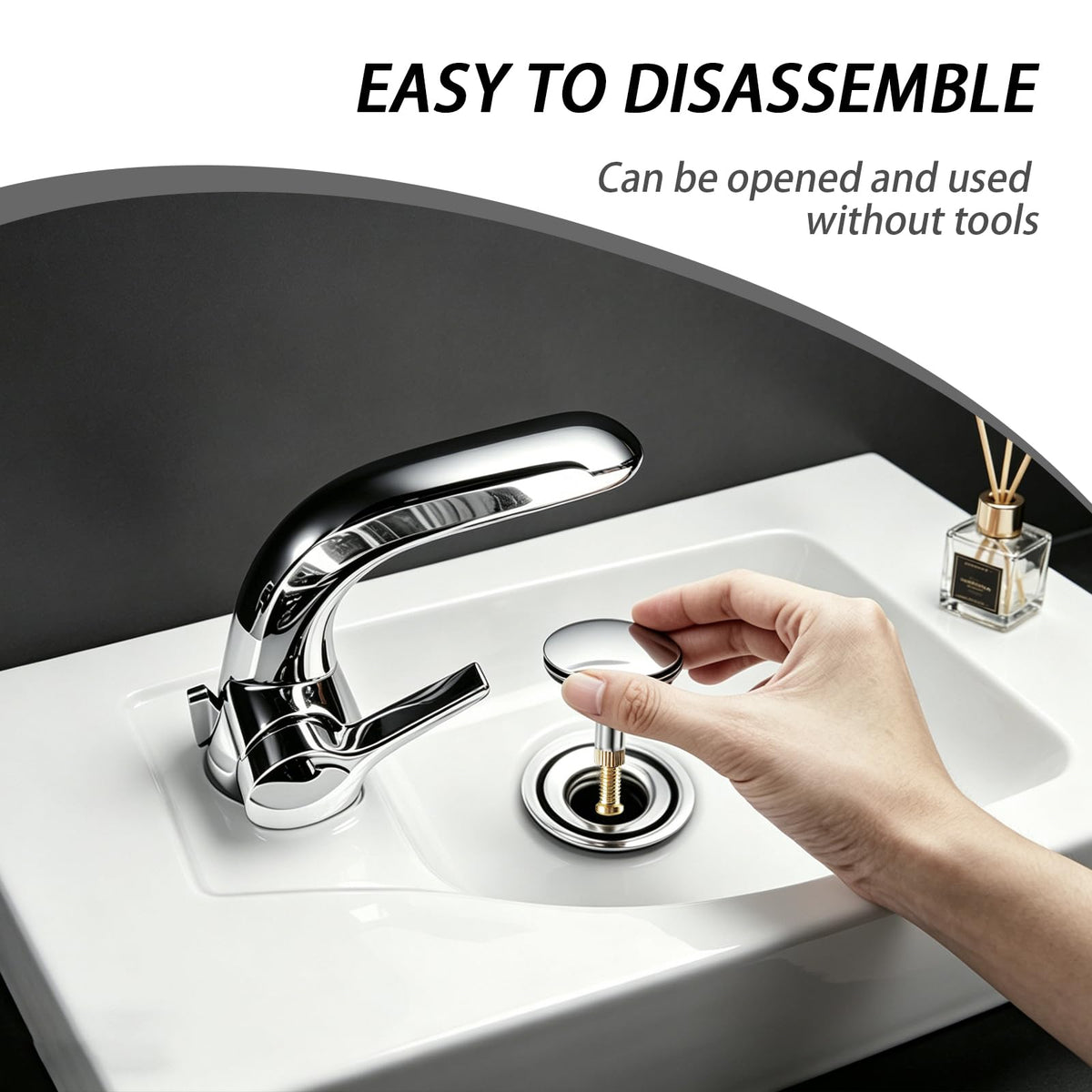 TQIOQIY 43mm Adjustable Bath Plug, Heavy Duty Brass Chrome Bathtub Drain Stopper, Height Adjustable Pop-Up Bathtub Plug 55mm - image 2