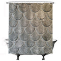Ulticool Grey Scales Waves Shower Curtain – 180x200cm Anti-Mould Polyester
