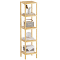SMIBUY 5-Tier Bamboo Bathroom Storage Shelf | Space-Saving Corner Rack