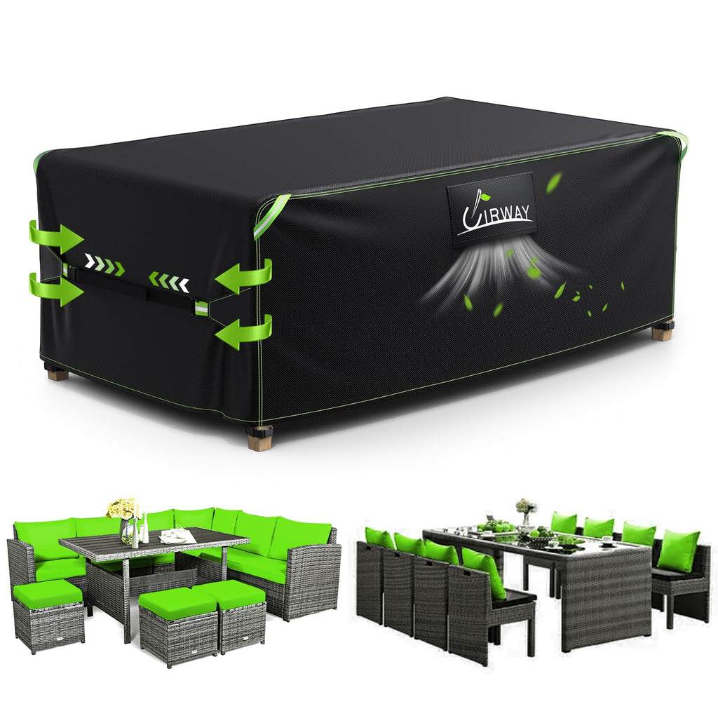 UIRWAY 420D Heavy Duty Garden Furniture Cover - Waterproof Patio Table Cover