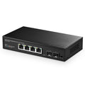 Binardat 4-Port 2.5G Network Switch | 2x10G SFP+ Unmanaged Metal Desktop