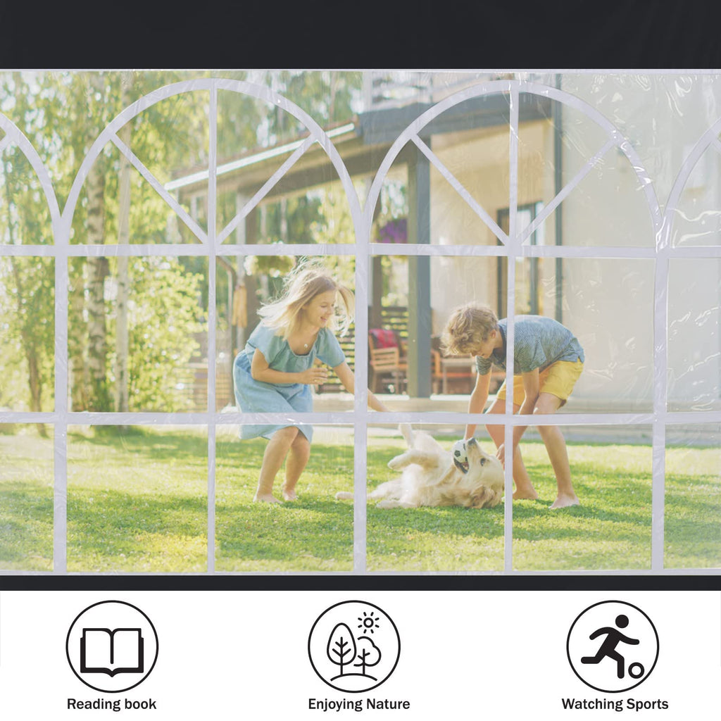 ABCCANOPY 3M Gazebo Sidewalls | 2-Pack Waterproof Window Panels, Black
