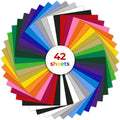 Ohuhu Heat Transfer Vinyl - 42 Pack HTV Iron on Sheets for T-Shirts, 12x10"