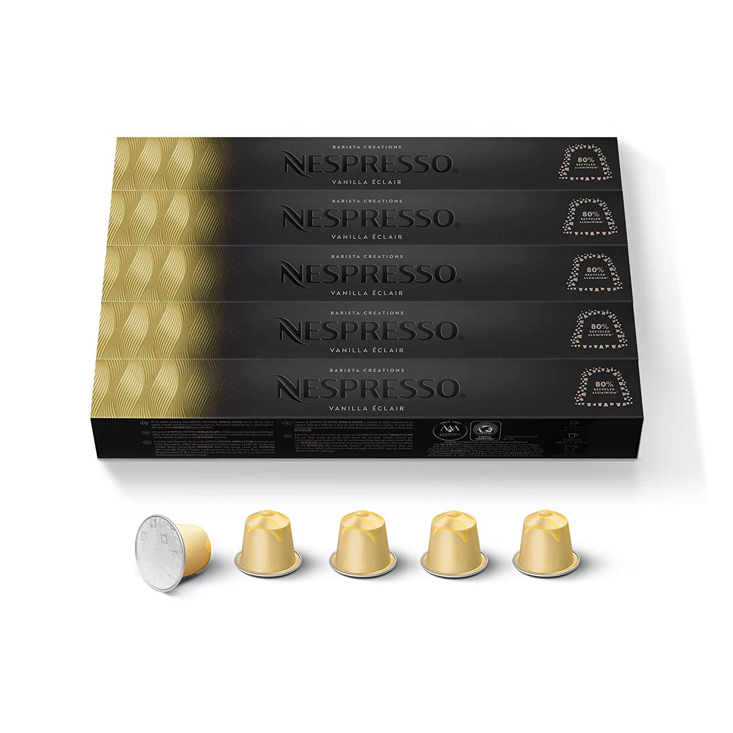 Nespresso Barista Creations Vanilla Eclair Espresso Pods – 50 Capsules