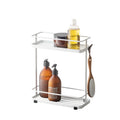 Yamazaki Tower 2-Tier Bathroom Dispenser Rack – White Steel Caddy
