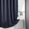 Jolof Store Navy Blue Waffle Shower Curtain – Heavy Duty Waterproof