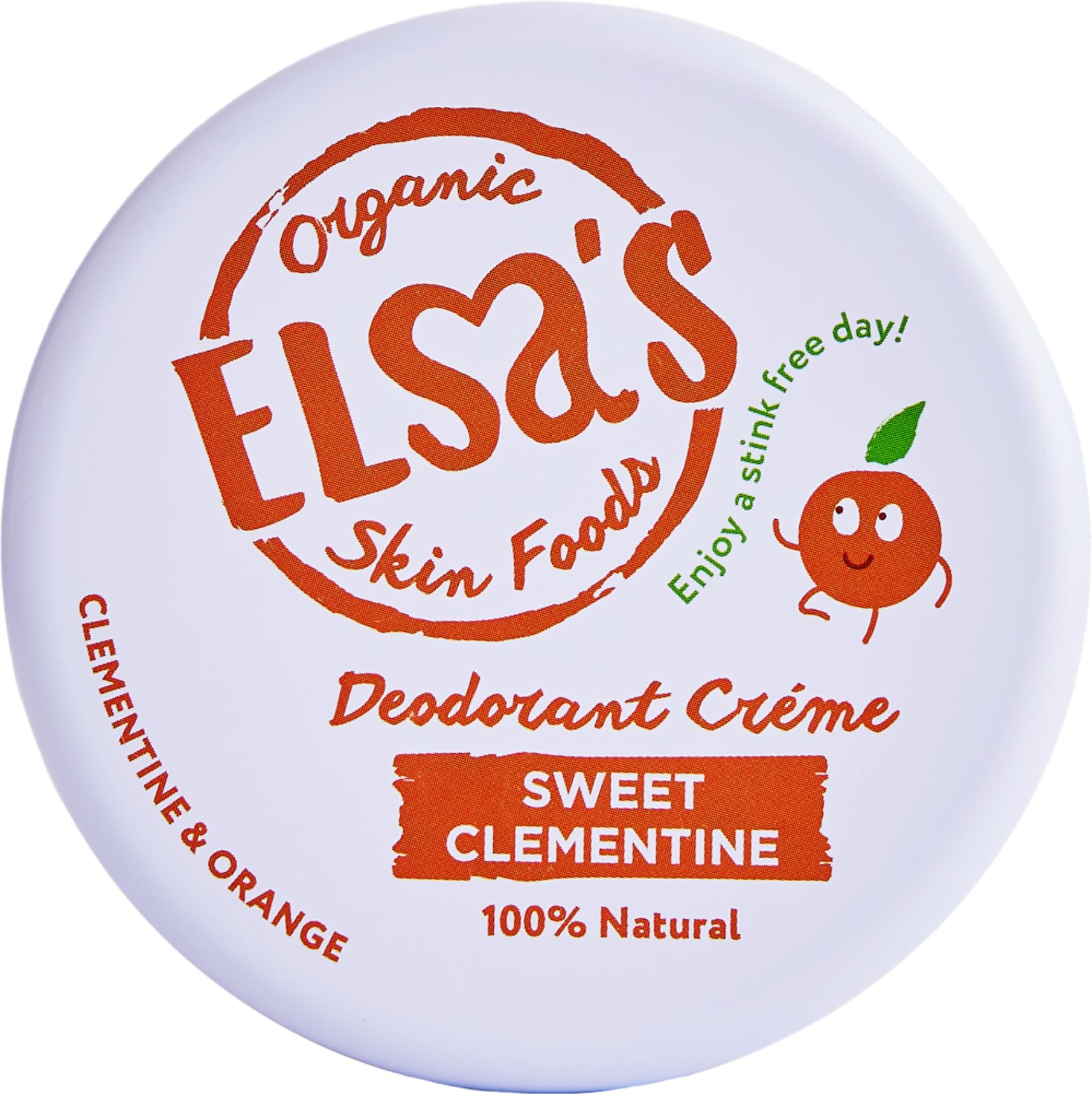 Elsa's Organic Natural Deodorant Cream – Sweet Clementine, 50g