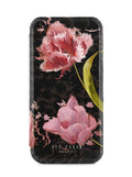 Ted Baker iPhone 16 Mirror Folio Case – Pink Tulip Floral Gold Shell