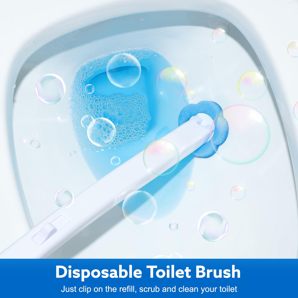 wlich Disposable Toilet Brush Set With 48 Refills, Wall Mounted Holder - image 5