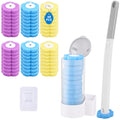 wlich Disposable Toilet Brush Set With 48 Refills, Wall Mounted Holder - image 1