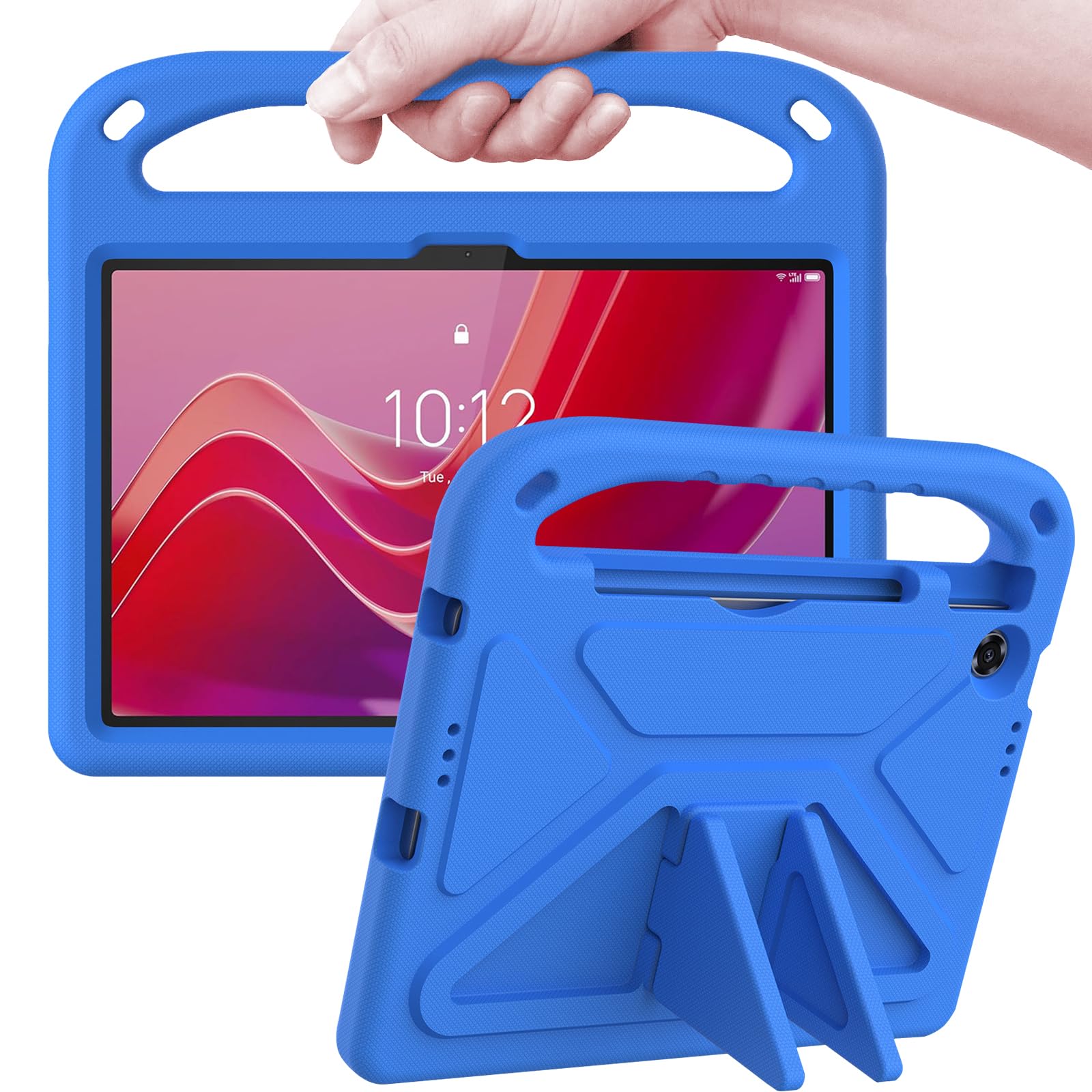 ATOOZ Lenovo Tab 10.1 2025 Kids Case – Shockproof Handle Stand (Blue)