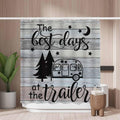 Woutay Camping Trailer Shower Curtain | Mold Resistant Polyester Fabric