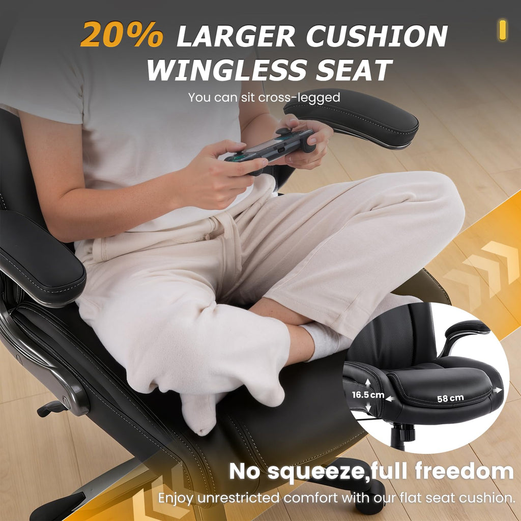 COLAMY Big and Tall Office Chair 400lbs, PU Leather Executive Office Chair for Heavy People - image 3