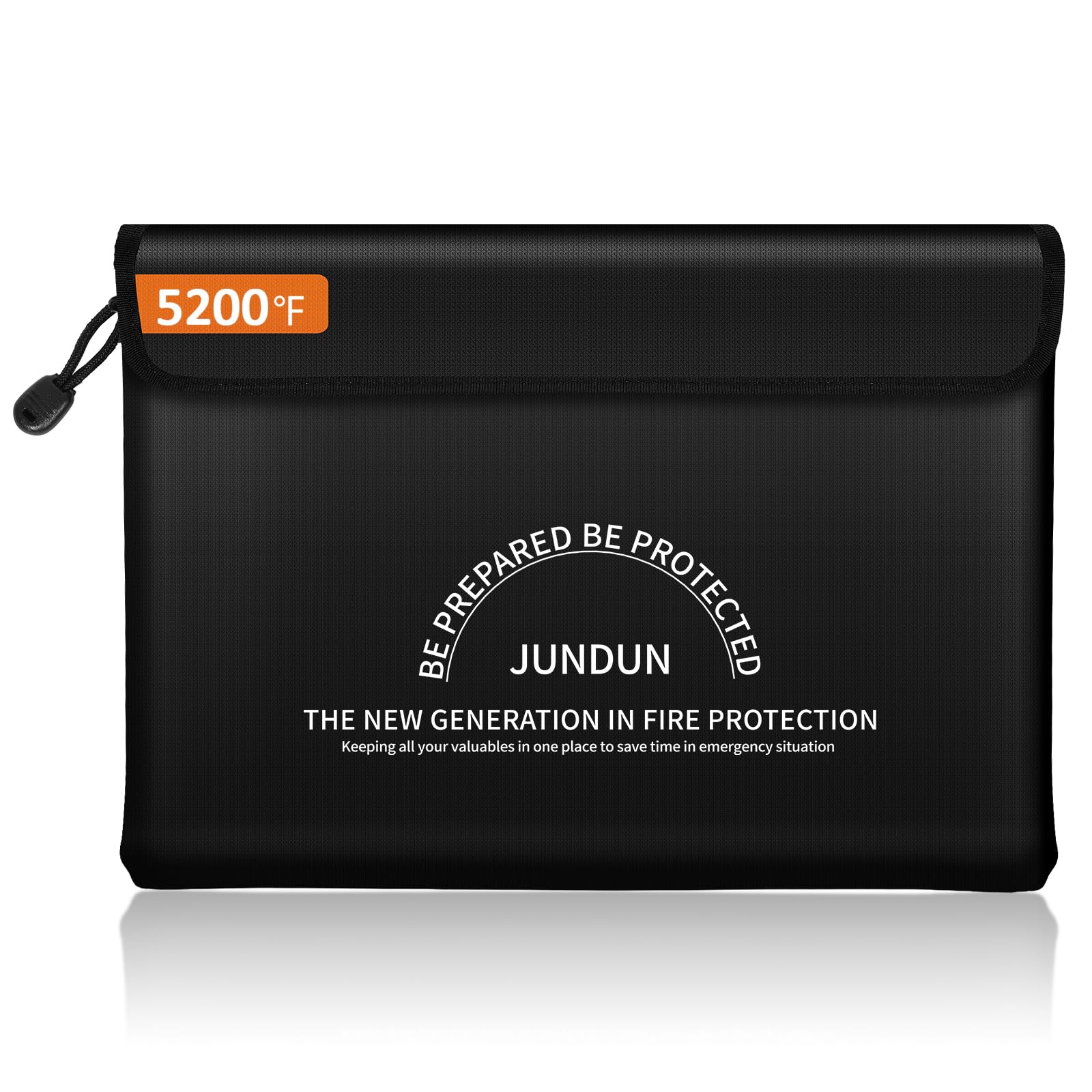 JUNDUN Fireproof Document Bag – 8-Layer Heat Insulated Money Pouch
