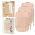 3 PCs Jacket Garment Bag with Self Compression Strap Pink Closet Organiser Space Saver - image 1