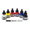 Daler-Rowney FW Acrylic Ink Primary Set | 6 x 29.5ml & Mixed Media Marker