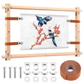 Elyyapt Adjustable Wooden Embroidery Scroll Frame – 21x12 Cross Stitch