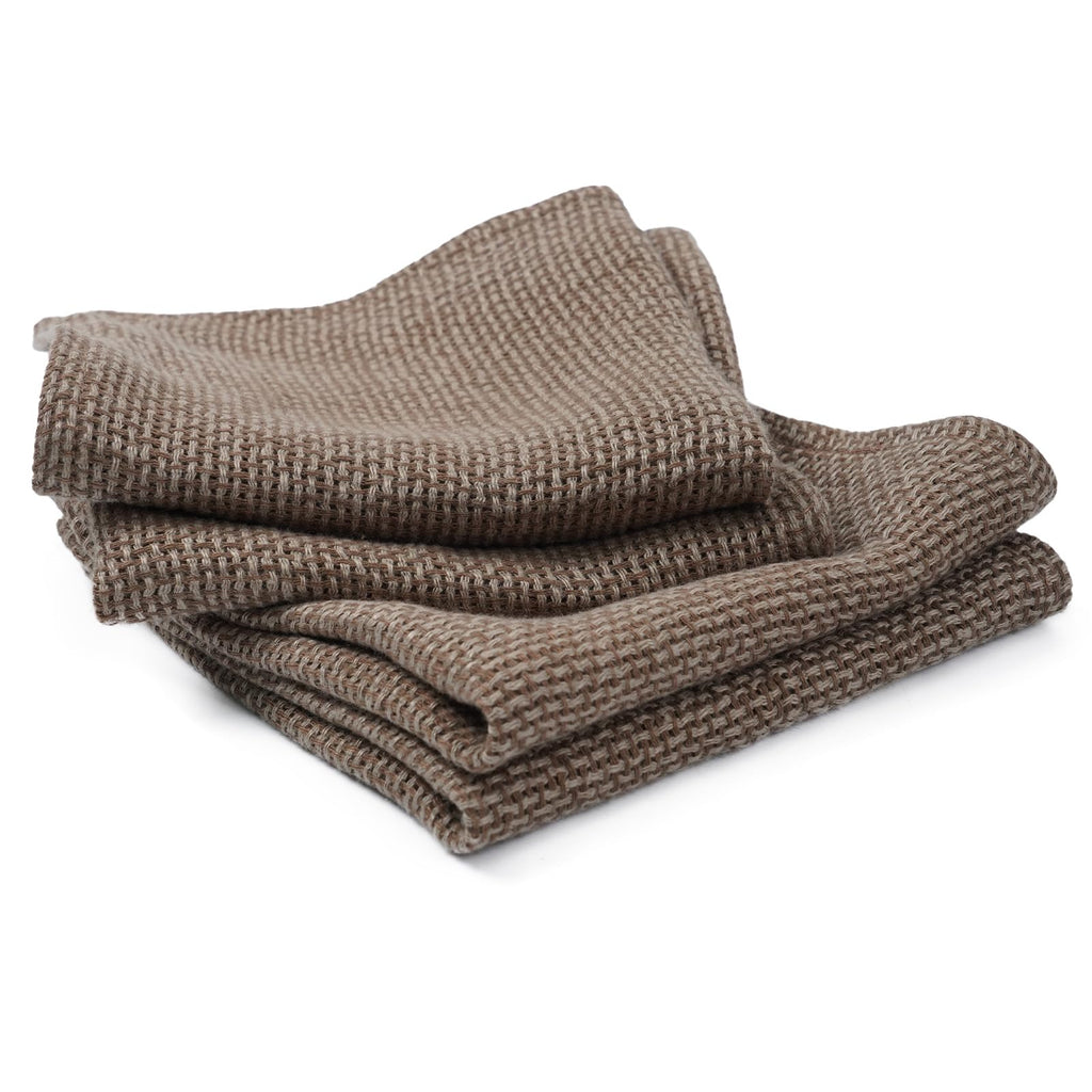 HSOFTIFY 100% Linen Face Cloth for Washing 4 Pack with Hanging Loop, Coffee - image 1