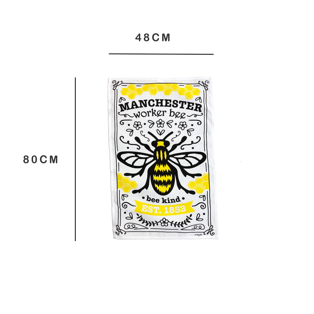 Beyond Happy High Definition 100% Cotton Manchester Worker Bee Tea Towel – Heavy Duty Manchester Souvenir Gift for Kitchen - image 2