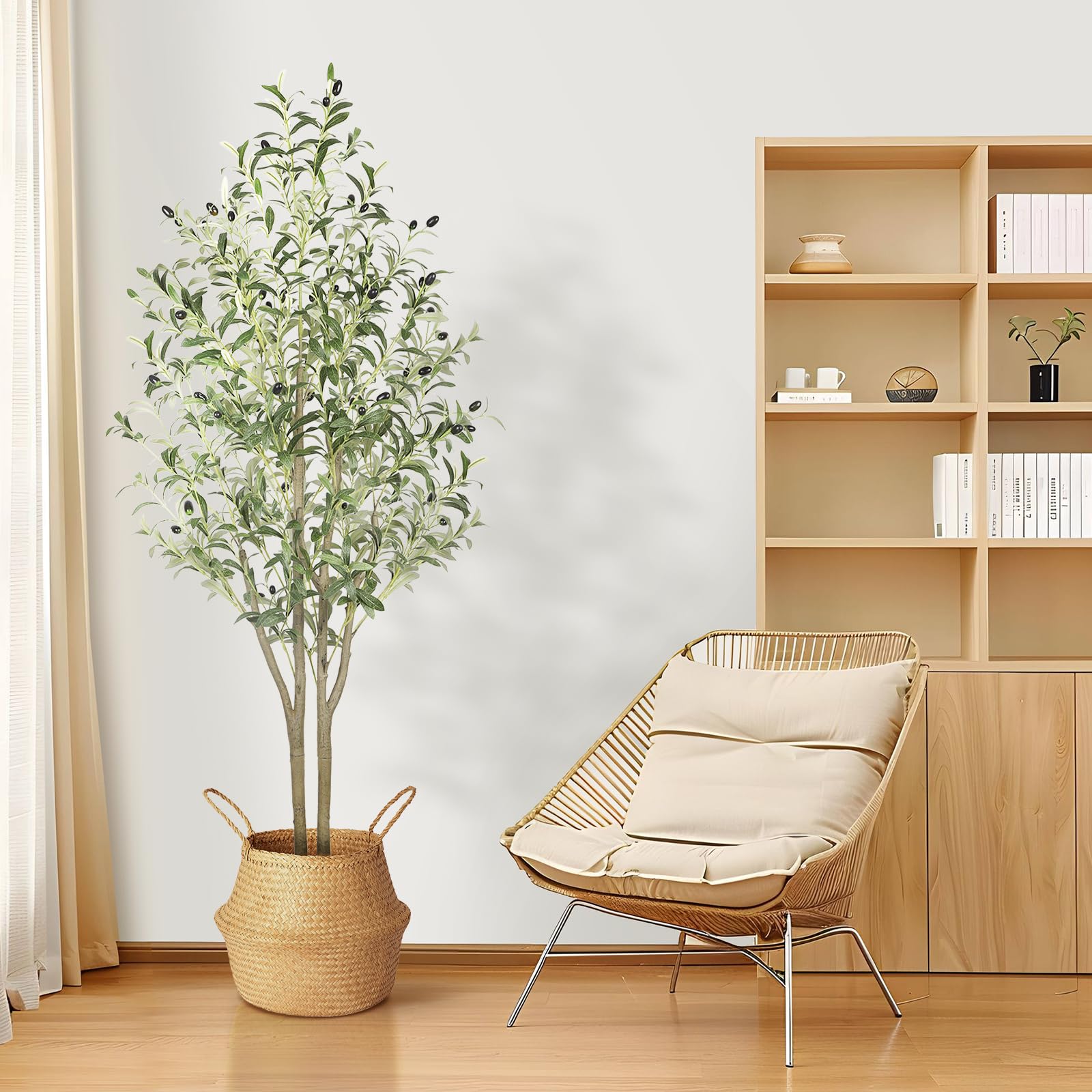 Alupssuc 5FT Artificial Olive Tree | Lifelike Faux Silk Floor Plant