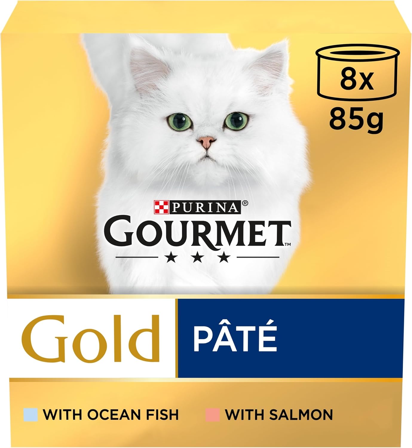 Gourmet Gold Senior 7+ Fish Paté Wet Cat Food – 48 x 85g Multipack
