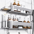 necvha Adhesive Shower Caddy – 4 Pack Rustproof Bathroom Shelf (Grey)