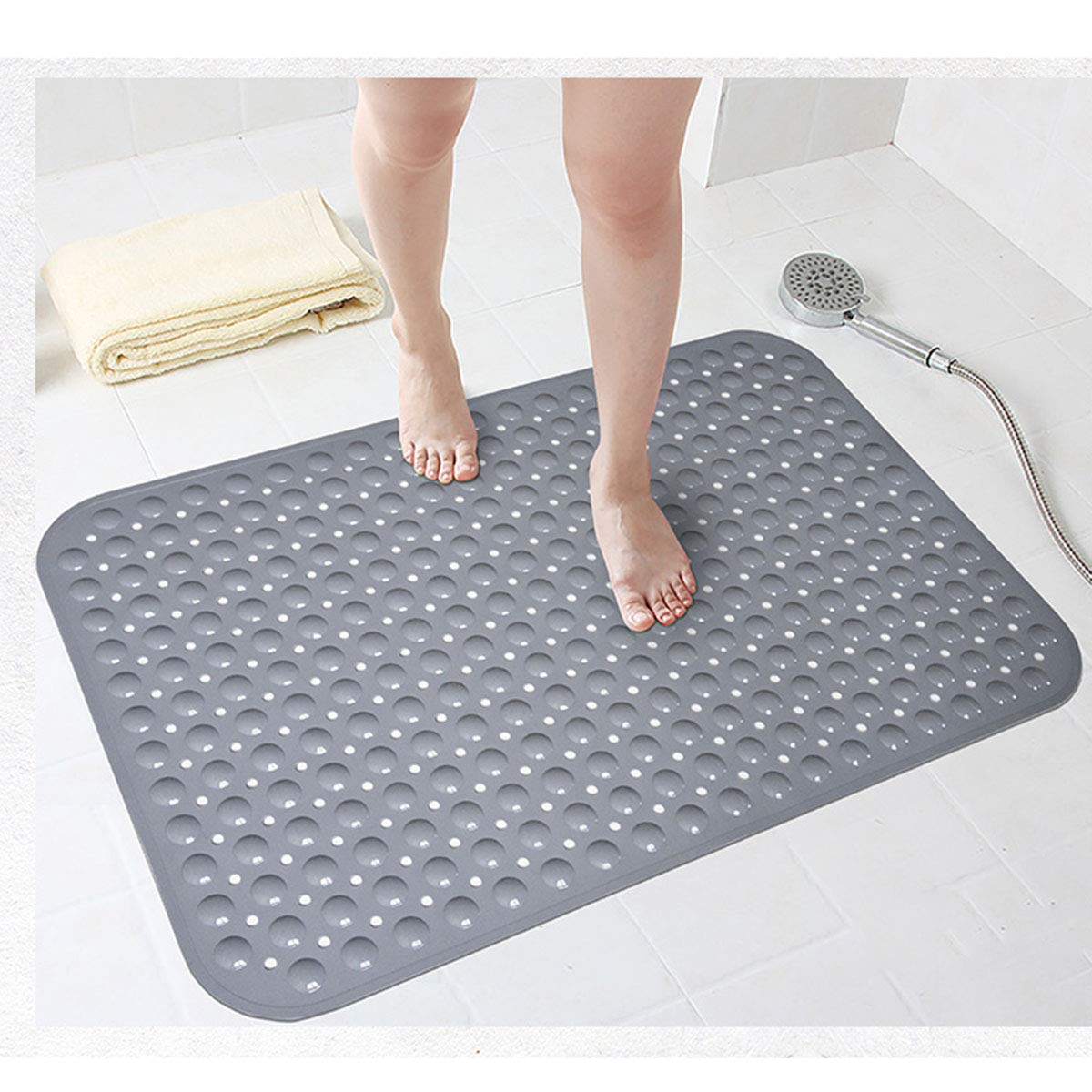 Bathsafe Extra Wide 90x60CM Non-Slip TPR Bath Mat with Suction Cups