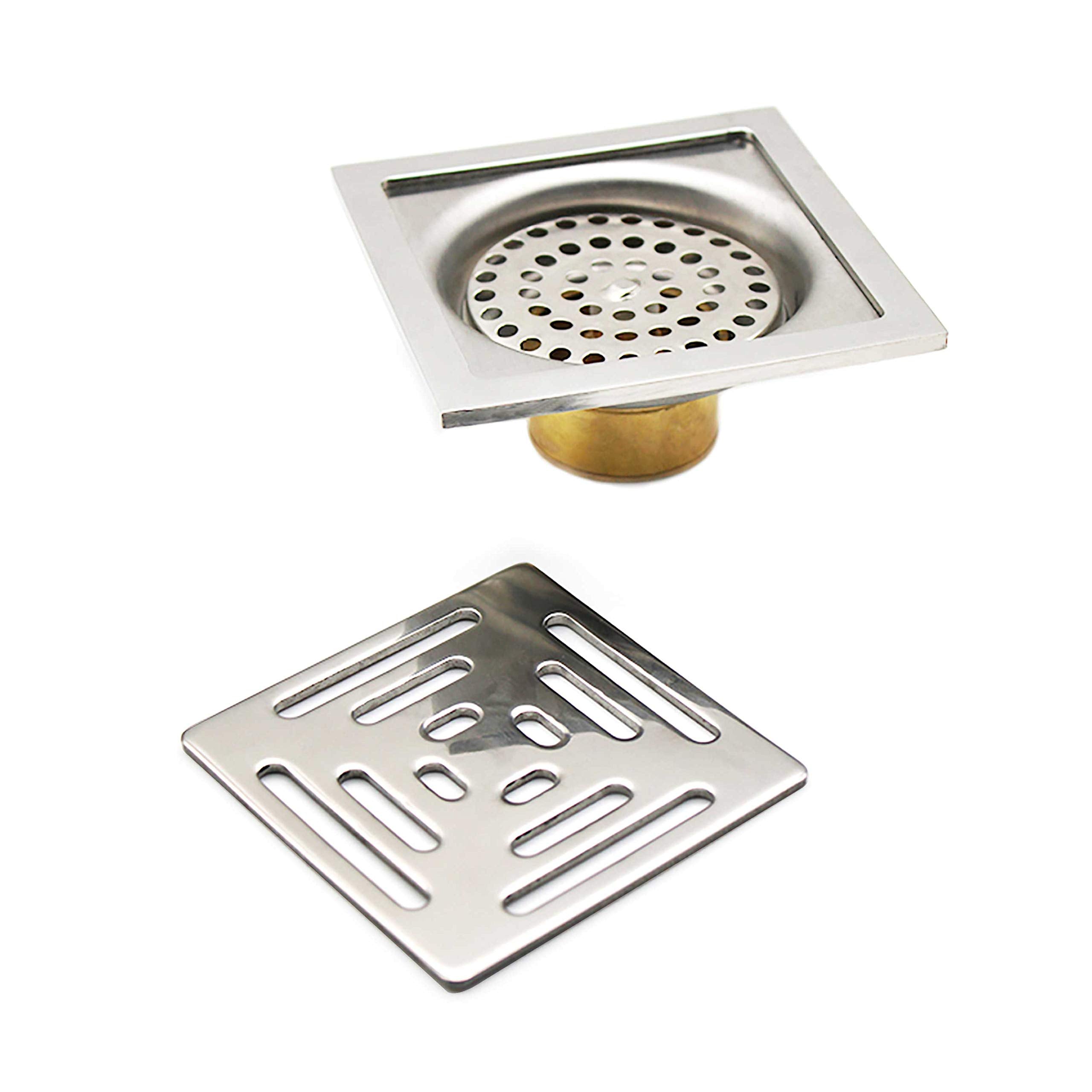 HERKINDNESS Stainless Steel Floor Drain | Anti-Odor Square Shower Drain