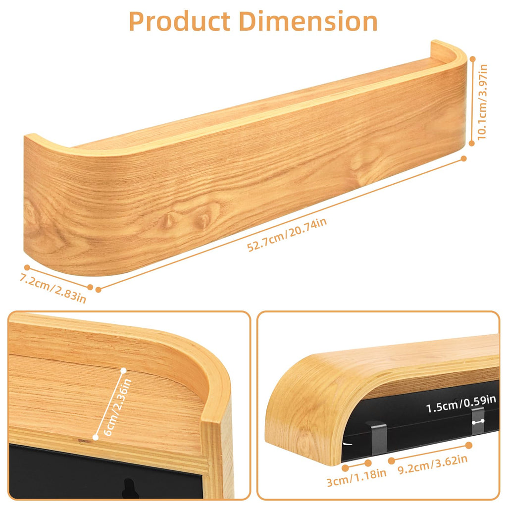 Topfinder Coat Rack with Shelf Wall-Mounted Organizer with 5 Hidden Hooks - image 2