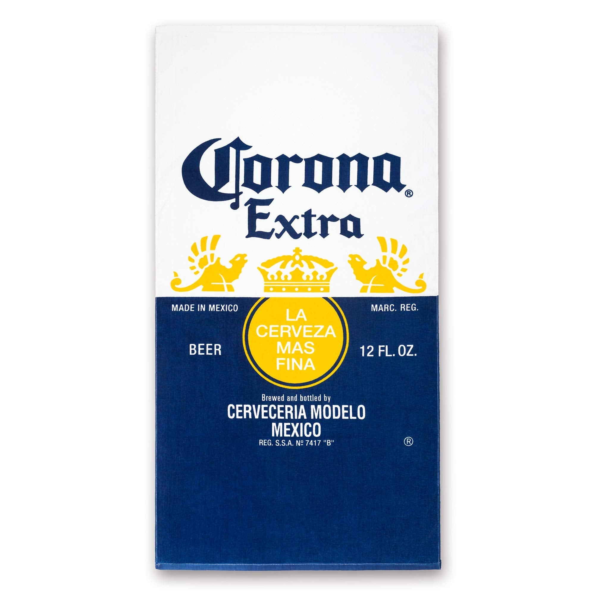 Corona Logo Beach Towel | 100% Cotton Soft Velour Pool Towel – 30x60