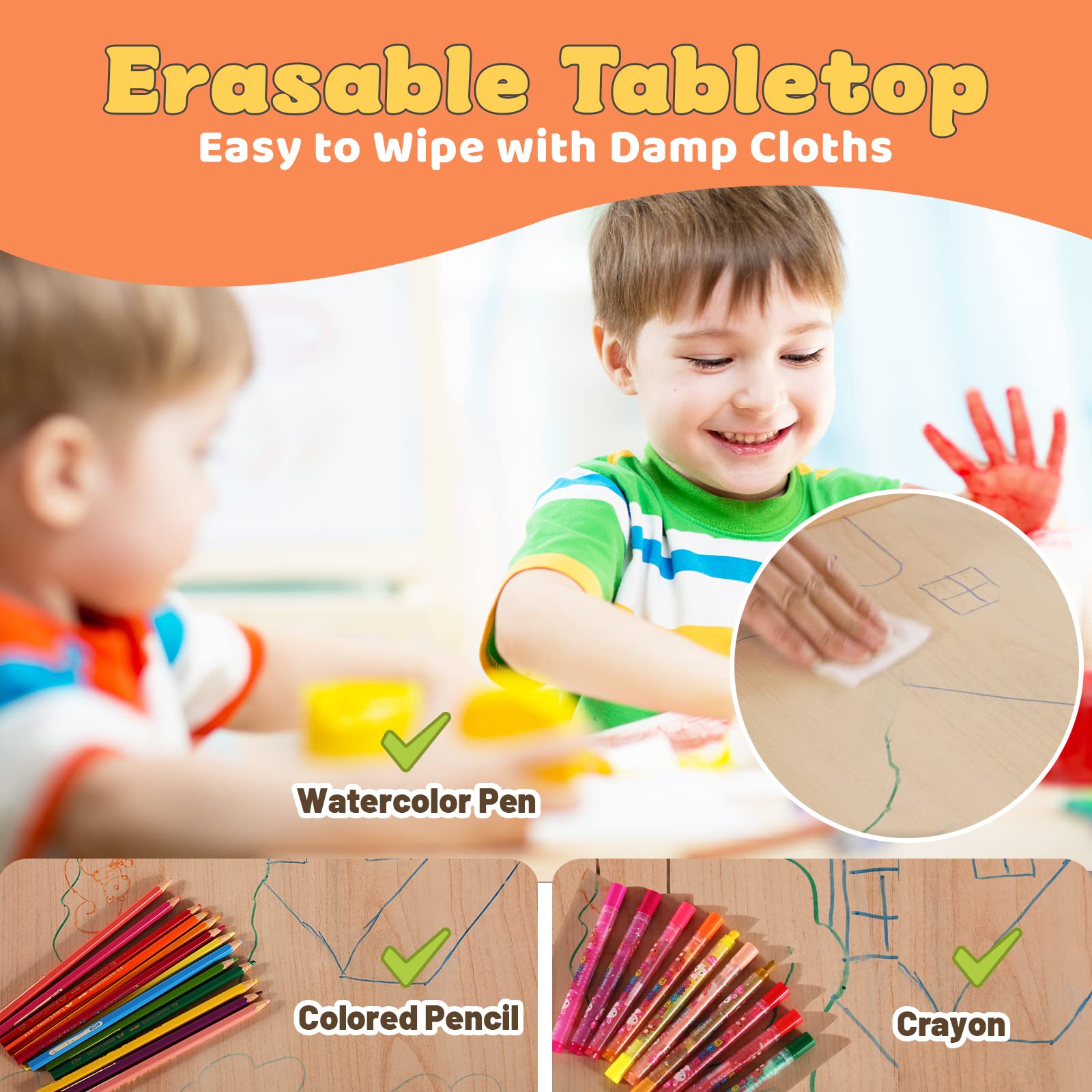 FUNLIO Kids Table and Chair Set | Height Adjustable Toddler Arts & Crafts