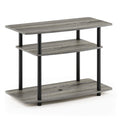 Furinno 3-Tier TV Stand - Tool-Free Entertainment Center, French Oak