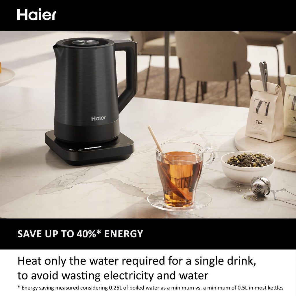 Haier I-Master Series 5 Electric Kettle | 7 Temp Settings | Black