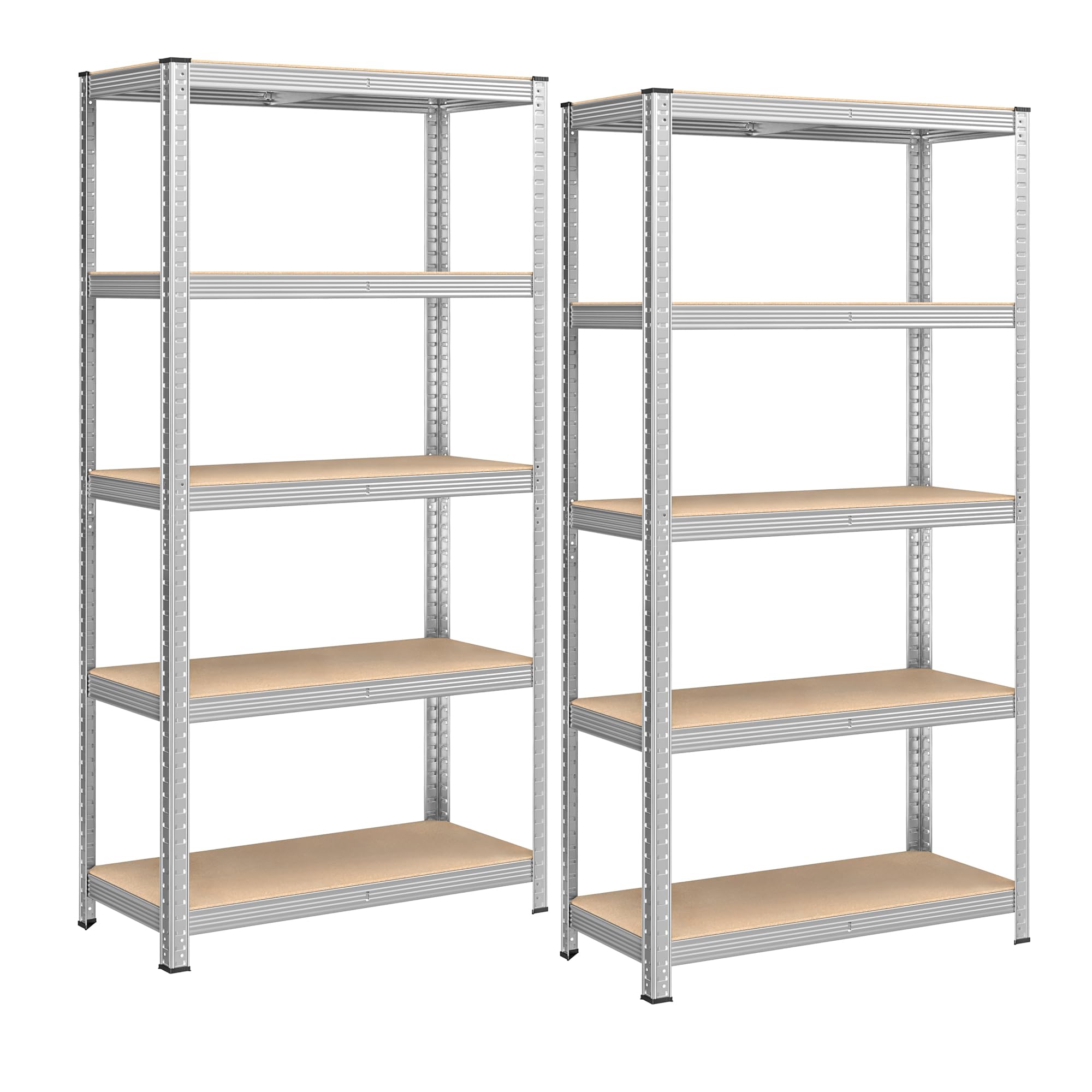 SONGMICS 5-Tier Heavy-Duty Steel Shelving Units for Garage, Set of 2