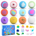 Focenat 12-Piece Kids Bath Bomb Gift Set with Surprise Toys Inside