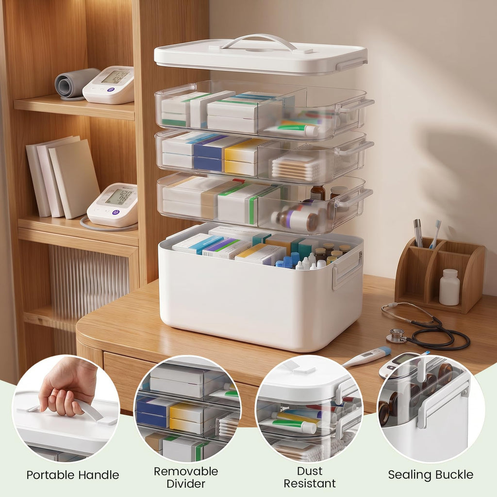 Stidyzo Medicine Storage Box, 4-layer Stackable Storage Box - image 3