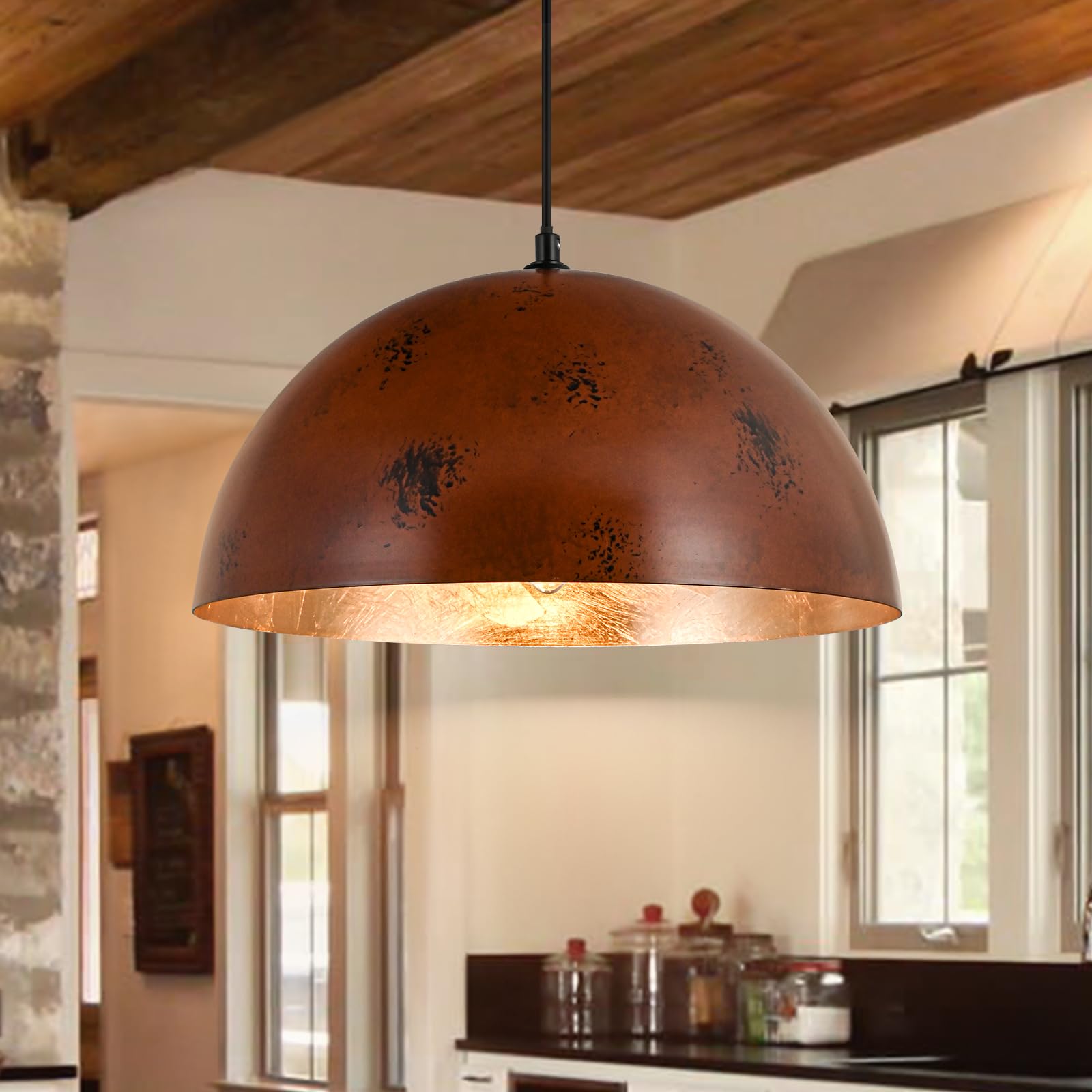 OYIPRO Industrial Pendant Light – Vintage Metal Adjustable Farmhouse Lamp