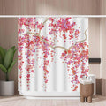 Woutay Red Flower Tree Shower Curtain | Mold Resistant Waterproof Polyester