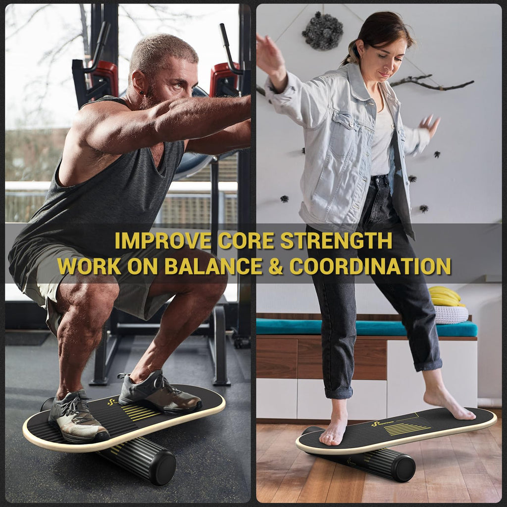 Sportneer Wooden Balance Board – 7-Mode Wobble Board for Core Training