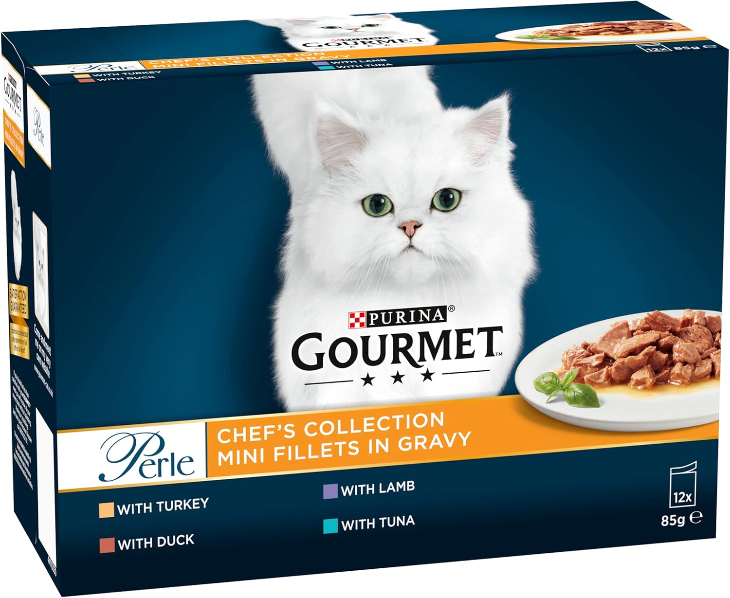 Perle Chef's Collection Wet Cat Food in Gravy - 48 x 85g Multipack