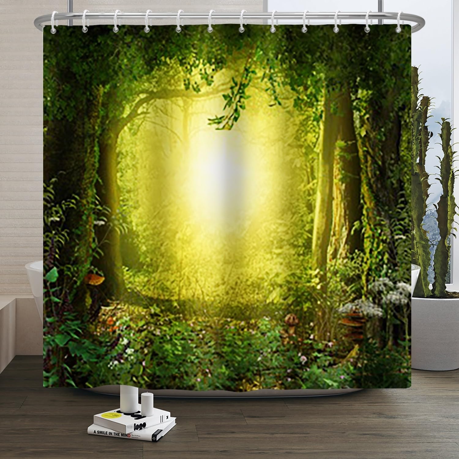 Xiaoterna Forest Shower Curtain | Waterproof Polyester Woodland Landscape