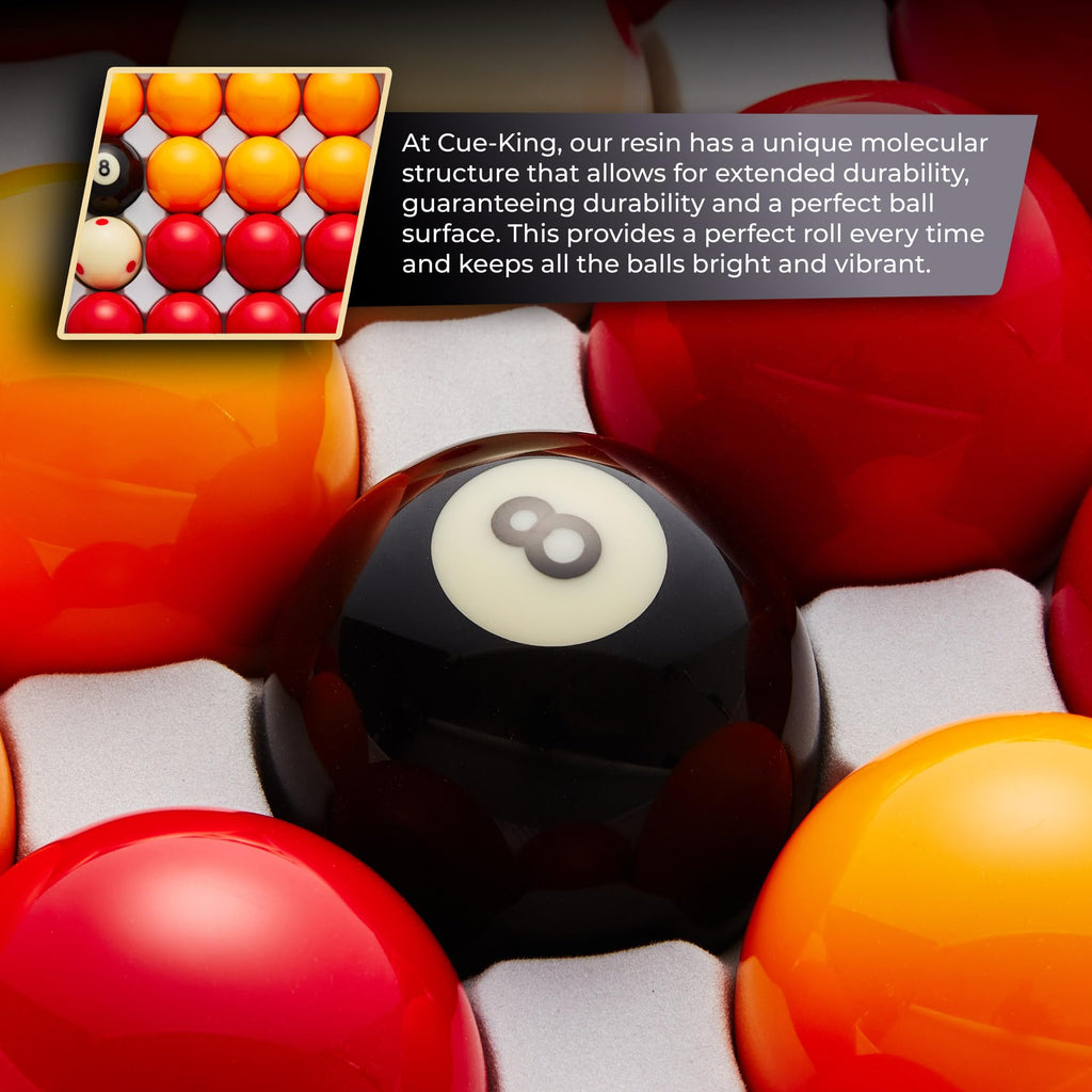 Cue-King Phenolic Resin Pool Balls Set - 2" Red & Yellow Grade AA