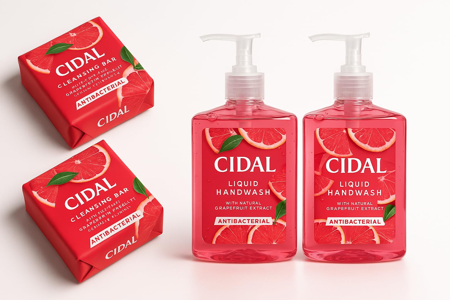 Dr Cosi-Cidal Pink Grapefruit Hand Wash & Soap Set – 6 Piece Bundle