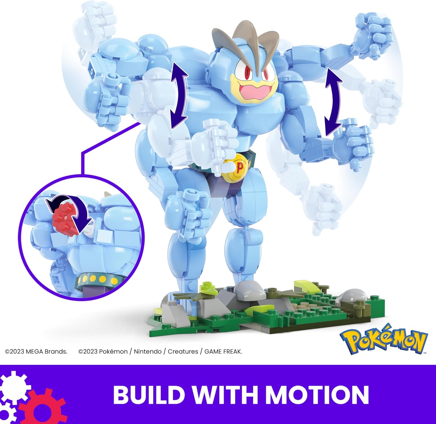 MEGA Pokémon Machamp Building Set – 401-Piece Motion Brick Toy