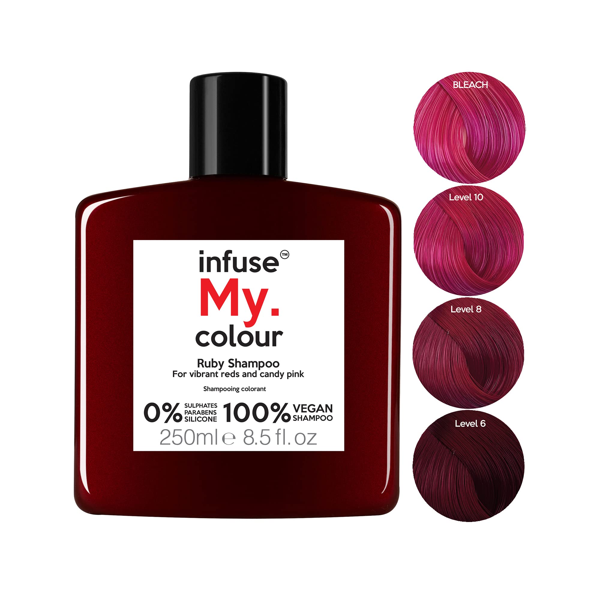 Infuse My. Colour Ruby Shampoo – Vegan Red Hair Toner & Reviver 250ml