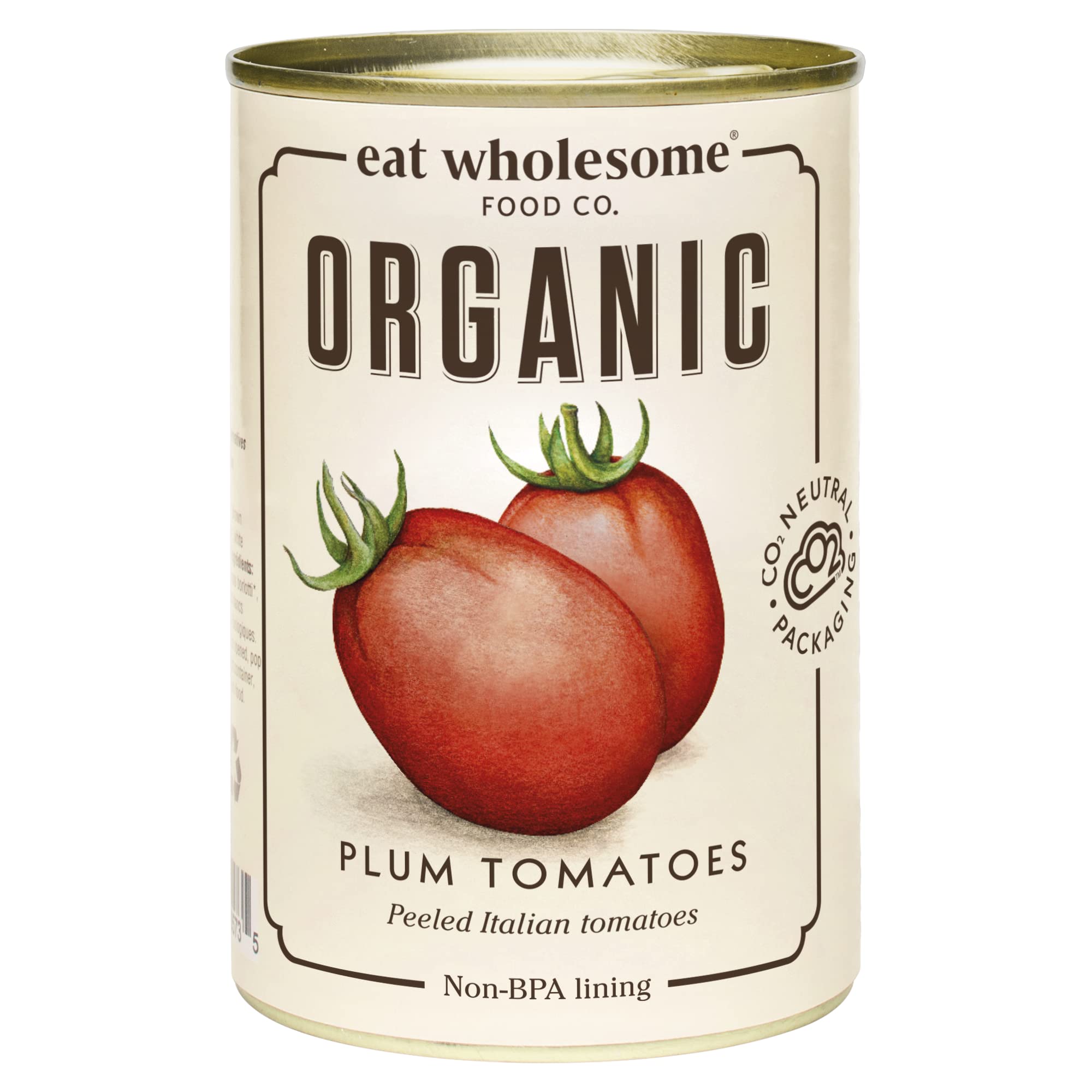 Eat Wholesome Organic Peeled Plum Tomatoes - 400g (Pack of 12)
