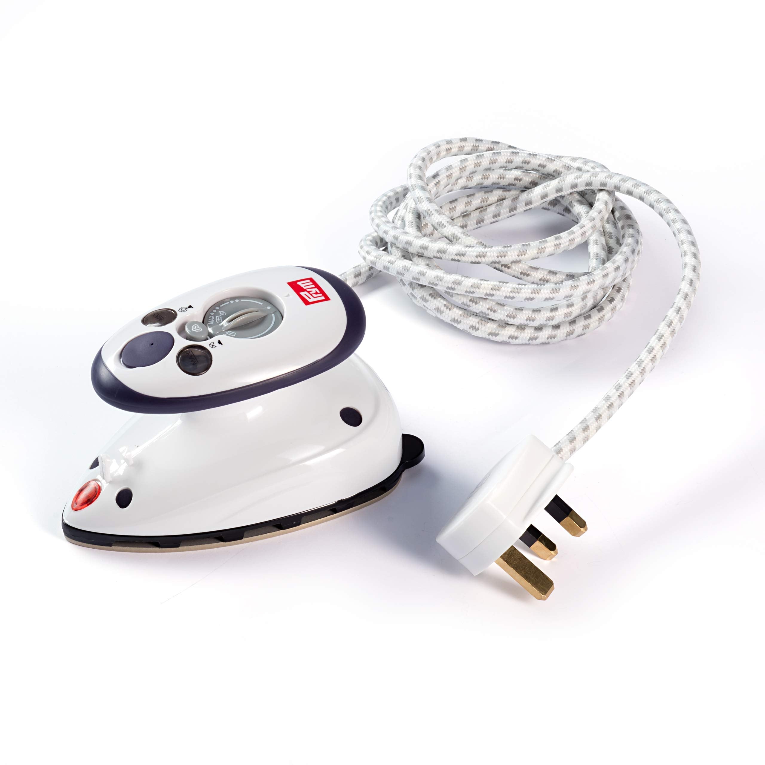 Prym Mini Steam Iron with UK Plug – Portable Travel Iron for Sewing, White