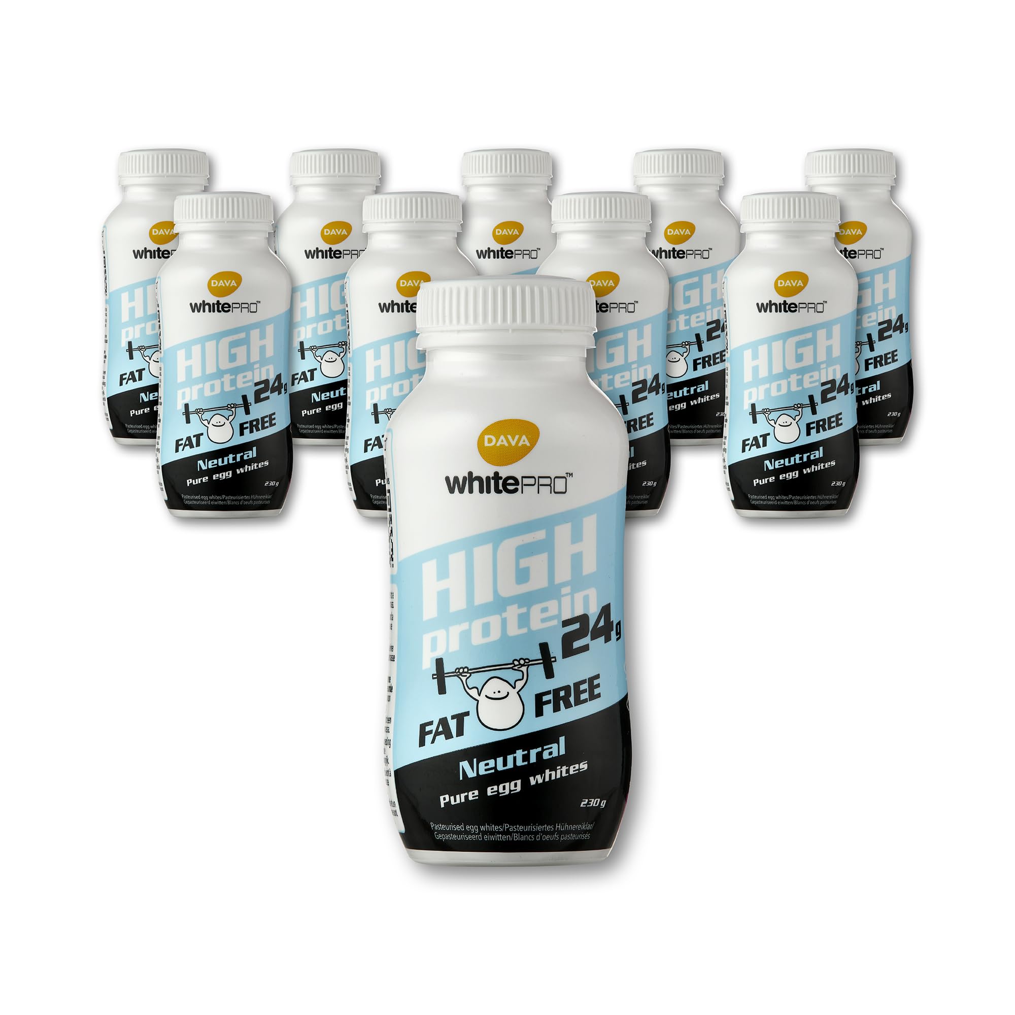 DAVA whitePRO Liquid Egg Whites | 10 x 220ml | 24g Protein Per Bottle