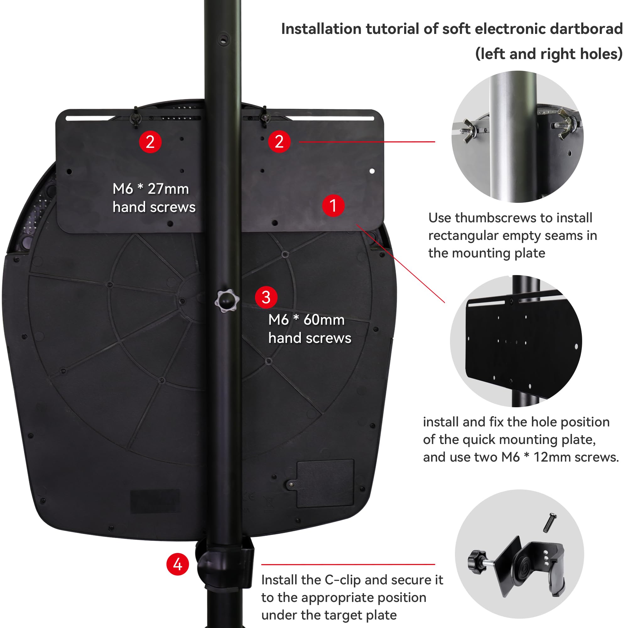 CyeeLife Dartboard Stand Tripod ZD04A for Steel and Soft Tip Darts